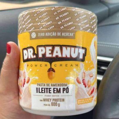 Pasta de Amendoim DR. Peanut Leite em Pó 600G - Com Whey Protein