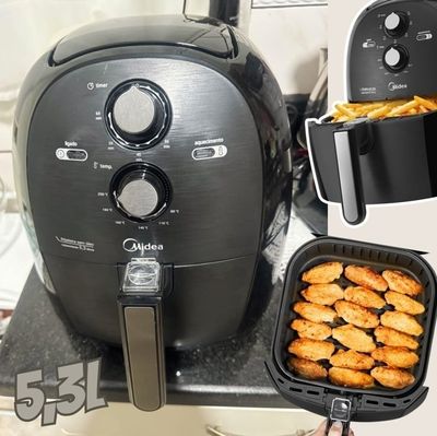 Fritadeira Airfryer Sem Óleo 5,3L,127V, 1700W Preto FRB50P, Midea