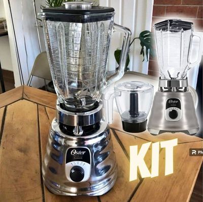 Kit New Osterizer Aço Escovado - Liquidificador E Base Processadora Oster - 220v