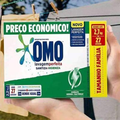 Sabão Em Pó Sanitizante Lavagem Perfeita 2,2kg Omo