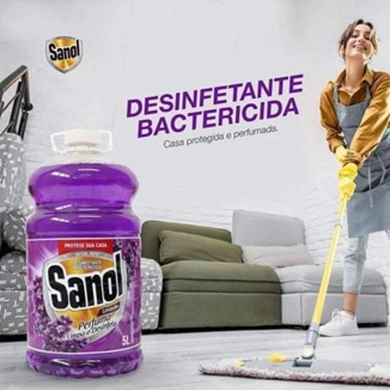 Sanol Desinfetante Líquido Para Uso Geral Lavanda 5 Litros Roxo