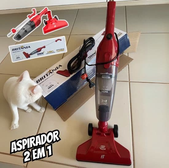 Aspirador de Pó Vertical 2 em 1 Britânia BAS1290V 1250W - Vermelho - 110V