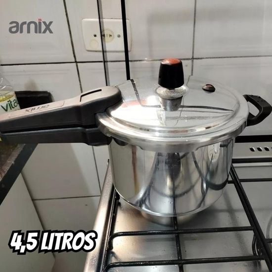 Panela De Pressão Fechamento Externo Polida 4,5 Litros - ARNIX