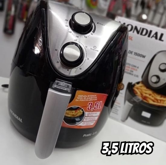 Fritadeira Elétrica sem Óleo/Air Fryer Mondial - Family IV AF-30-I Preta 3,5L com Timer