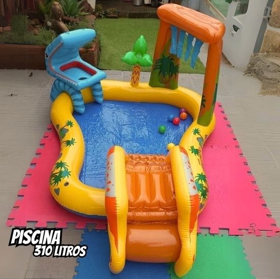 Piscina Playground Centro De Diversões Dinossauro Intex 310l