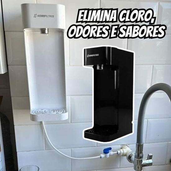 Purificador de Água Facile com Refil C3 Elimina Cloro, Odores e Sabores Cor Cinza Hidrofiltros