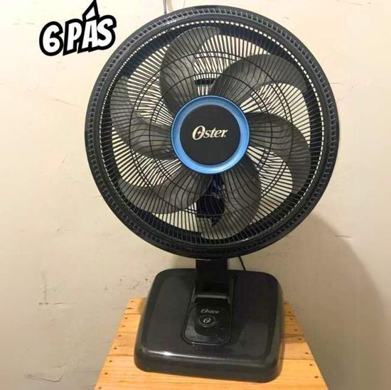 Ventilador 6 Pás Super Breeze 2 Em 1 Ovtr480 Preto Oster Cor das pás Azul 220V