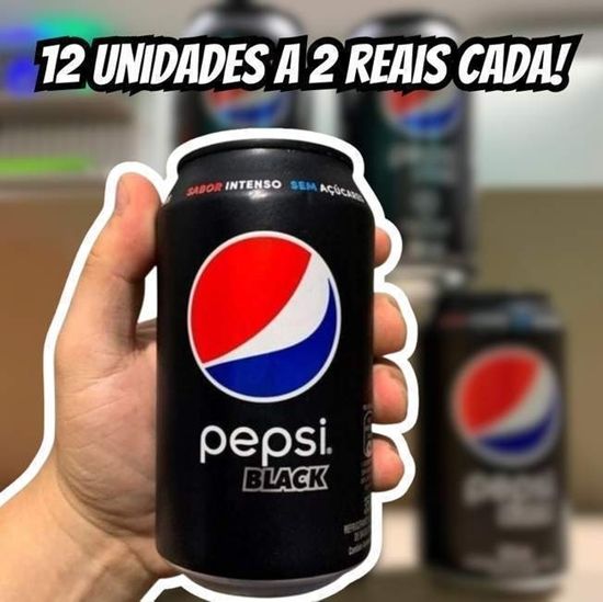 Refrigerante Pepsi Zero Black, Lata 350ml Pack (12 Unidades)