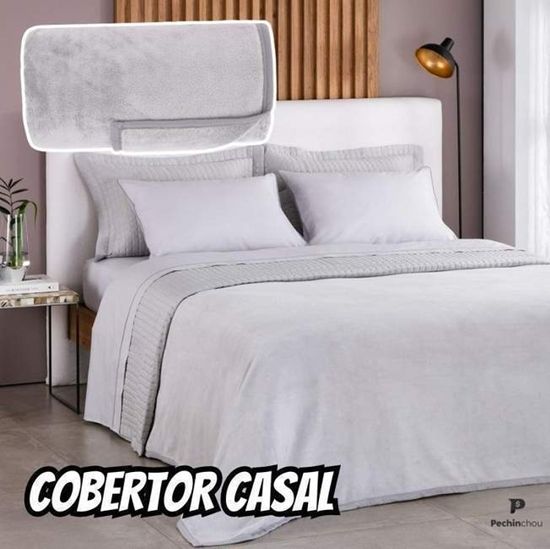 Cobertor Casal Buddemeyer Aspen 100% Poliéster Cinza