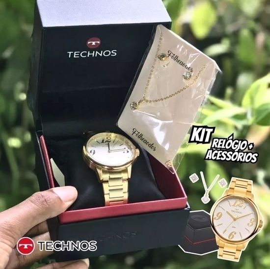 Relógio Feminino Technos Dourado Prova D'água Garantia 1 Ano