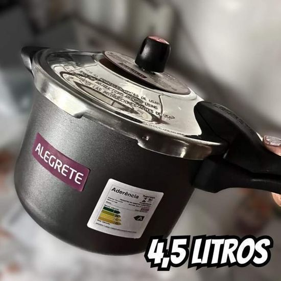 Panela Pressão Fechamento Externo Turbo 4.5L Antiaderente Alegrete Turbo