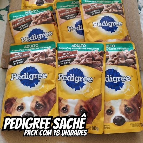 Pack Ração Úmida Pedigree Sachê Cordeiro ao Molho para Cães Adultos de Raças Pequenas 100 g - 18 unidades