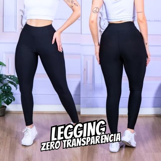 Calça Legging Feminina Preta Grossa Dia A Dia Valor De Ataca