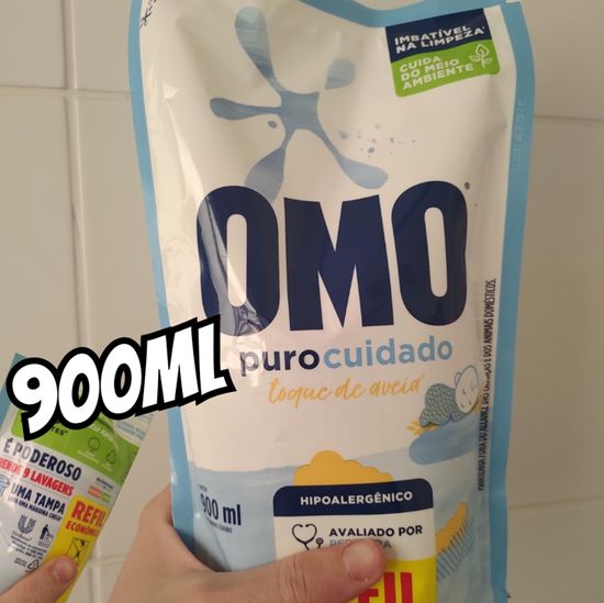 OMO Sabão Líquido Puro Cuidado Refil 900Ml