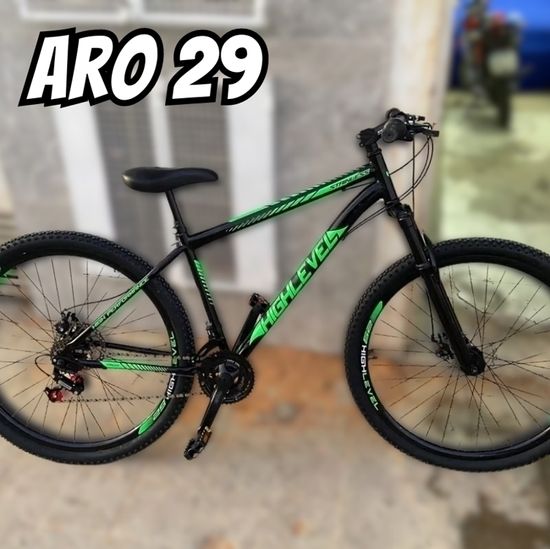 Bicicleta Aro 29 Aço Carbono Ksvj Freios Disco Suspensão 21v - Preto+verde