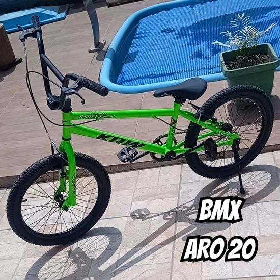 Bicicleta Aro 20 Krw Cross Bmx Cor Verde/Preto Tamanho do quadro Único