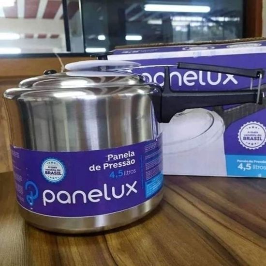 Panela De Pressão 4,5 Litros Panelux Classic Polida Alumínio Cor Prateado