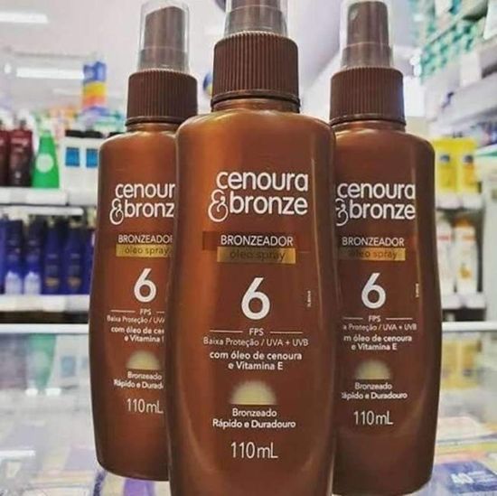 Óleo Bronzeador Spray Fps6, Cenoura e Bronze 100ml