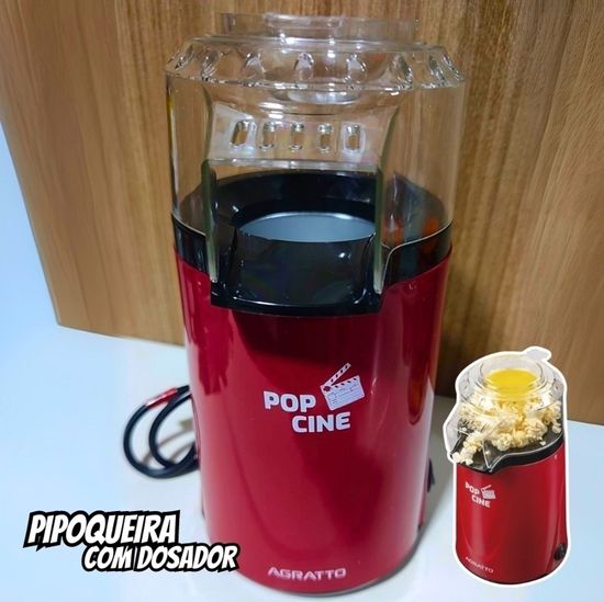 Pipoqueira Po Cine Pp02 Vermelho Com Dosador 1200w 220v Agratto