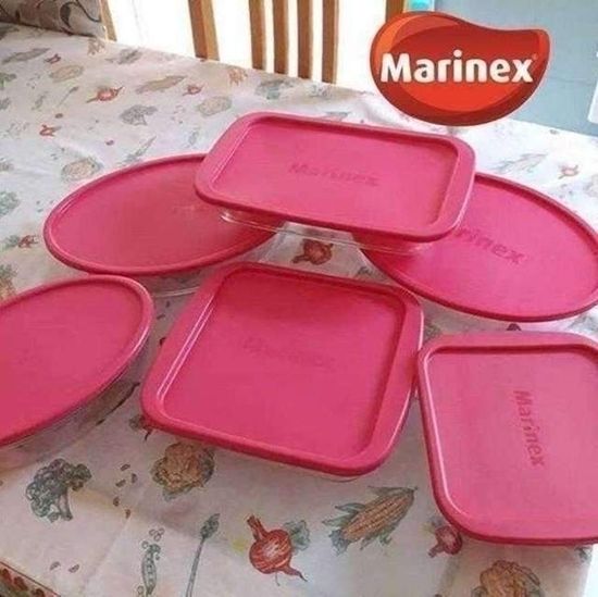 Marinex Conjunto 6 Peças Assadeiras Com Tampa Cor Rosa