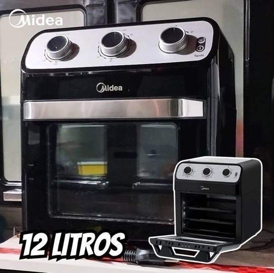 Fritadeira Sem Óleo Air Fryer Ovenfryer 12l Midea Preto 1700w 127v - Ffa20p1