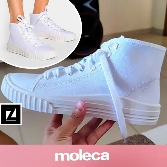 Tênis Cano Médio Moleca Feminino - Branco