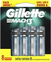 Carga para Aparelho de Barbear Gillette Mach3 - 8 unidades