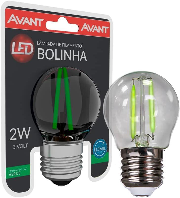 lampada-bolinha-led-2w-filamento-verde-soquete-e27-bivolt-avant - Imagem