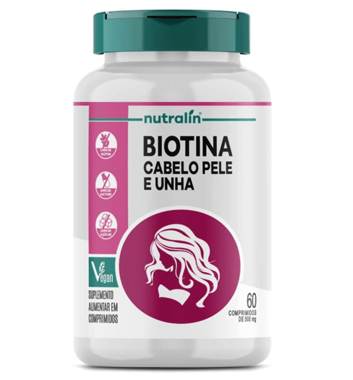 nutralin-biotina-cabelo-pele-e-unha-60-comprimidos - Imagem