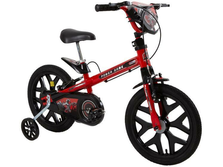 bicicleta-infantil-aro-16-bandeirantes-power-game-com-rodinhas - Imagem