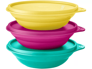 conjunto-de-tigelas-de-plastico-3-pecas-tupperware-pragela-colors - Imagem