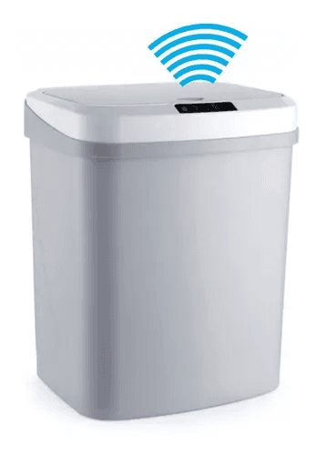 lixeira-sensor-automatica-banheiro-cozinha-lixo-inteligente-cor-cinza - Imagem