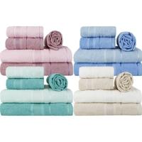 jogo-de-toalhas-banhao-5-pecas-azul-honey-home-basics - Imagem