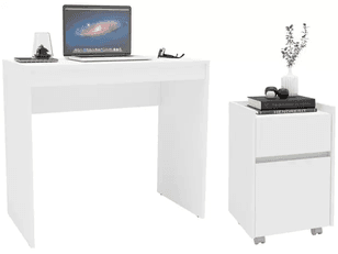 conjunto-escritoriohome-office-politorno-cajamar-mesa-e-gaveteiro-2-pecas - Imagem