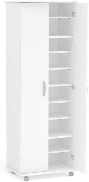 armario-multiuso-limeira-alto-2-portas-8-prateleiras-branco-politorno - Imagem