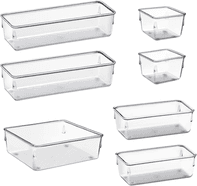 organizador-modular-acrimet-para-gavetas-bancadas-e-armarios-plastico-transparente-kit-com-7-potes-sortidos - Imagem