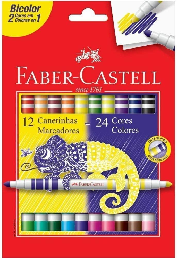 canetinha-hidrografica-bicolor-faber-castell-12-canetas24-cores - Imagem
