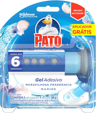 desodorizador-sanitario-pato-gel-adesivo-citrus-aplicador-e-refil-6-discos - Imagem