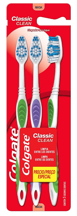 escova-dental-colgate-classic-clean-3unid-promo-leve-3-pague-2 - Imagem
