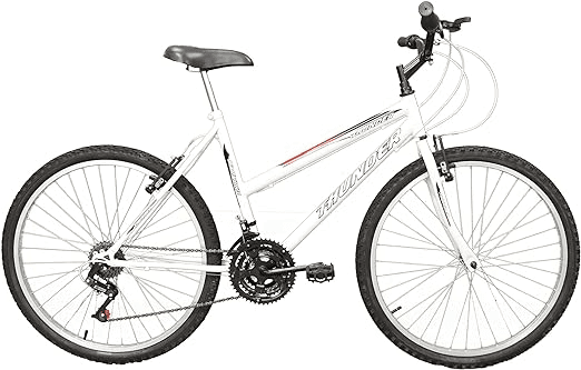 bicicleta-aro-26-thunder-branca-21v-mtb-track-bikes - Imagem