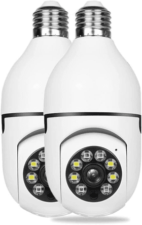 kit-2-camera-seguranca-ip-wifi-lampada-360-inteligente-prova-dagua-giratoria-visao-noturna-infravermelho-1080p-hd-premium-gaxmark - Imagem