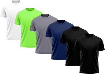 kit-6-camisetas-masculina-dry-fit-protecao-solar-uv-termica-academia-treino-caminhada-esporte-camisa-praia-blusa - Imagem