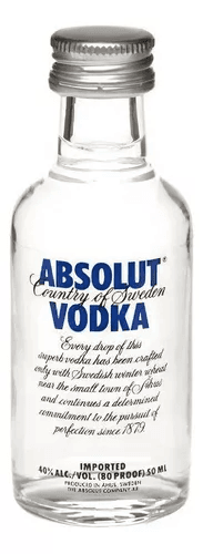 miniatura-vodka-absolut-50ml-mini-garrafa-original-e-lacrado-sabor-natural - Imagem