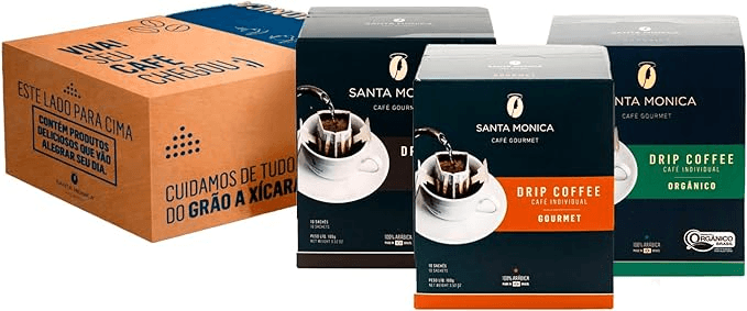 pack-cafe-santa-monica-drip-coffee-gourmet-intenso-organico-3-unidades-300g - Imagem