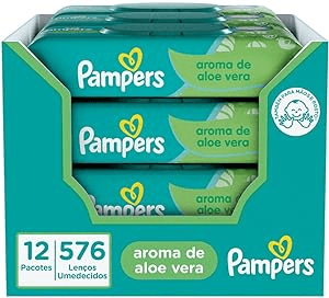 pampers-lencos-umedecidos-aroma-de-aloe-vera-576-unidades - Imagem